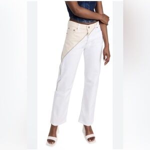 EB Denim jeans white & Cream straight leg size 33 or 34 unisex